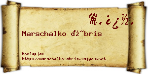 Marschalko Ábris névjegykártya